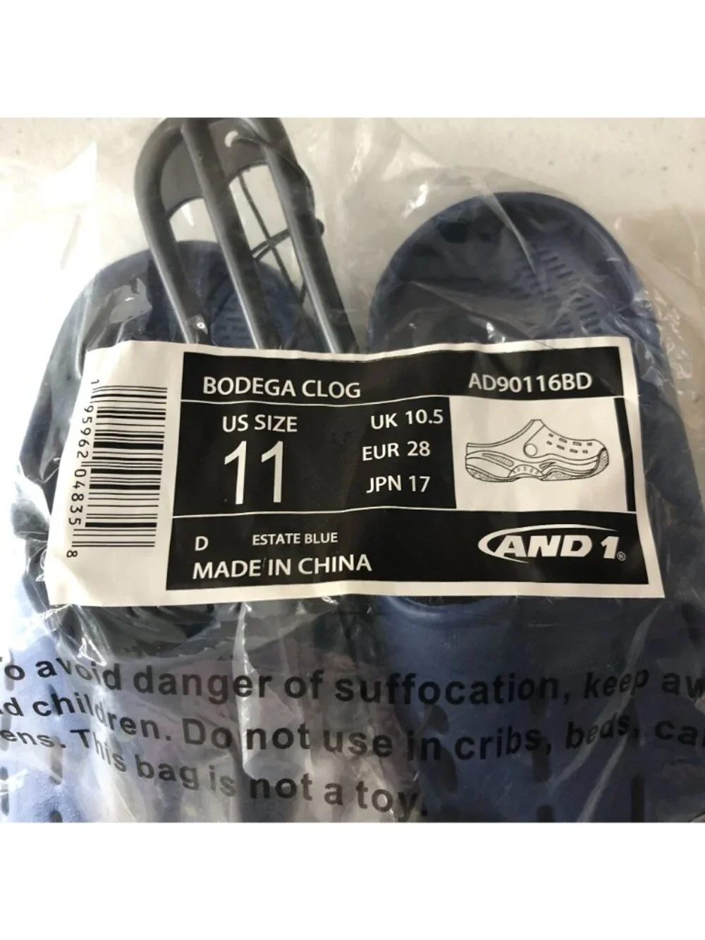 And1 Kids Bodega Clogs Rubber Navy Blue 11
